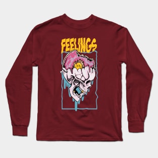 feelings donut skull Long Sleeve T-Shirt